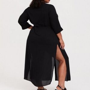 Torrid Elegant Black Maxi Skirt with Slit